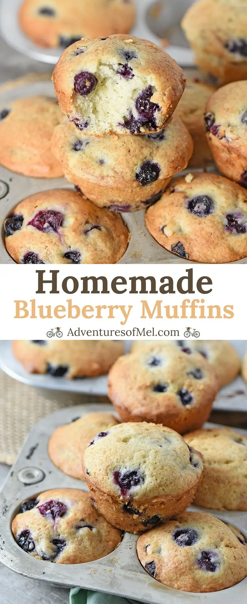 Homemade Blueberry Muffins from scratch are a breakfast sweet treat my boys really enjoy. Made with simple ingredients like butter, sour cream, and blueberries, this recipe is quick and easy to make. And the muffins are moist and delicious!