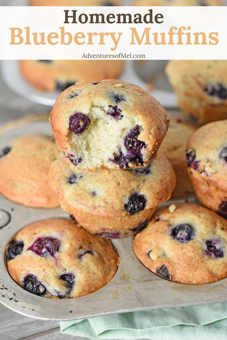 Make Homemade Blueberry Muffins your family will love. My favorite recipe for the best morning sweet treat because it’s an easy recipe with such simple ingredients. Made with sour cream, they’re so moist and delicious.