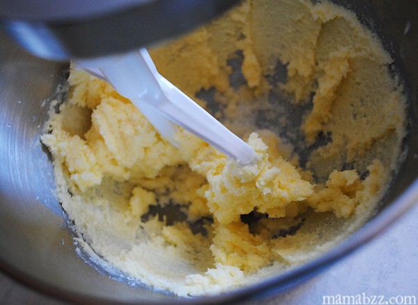 Cream shortening and sugar for gingerbread mixing batter for homemade gingerbread