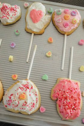 Valentine Cookie Pops from Sugar Cookie Dough