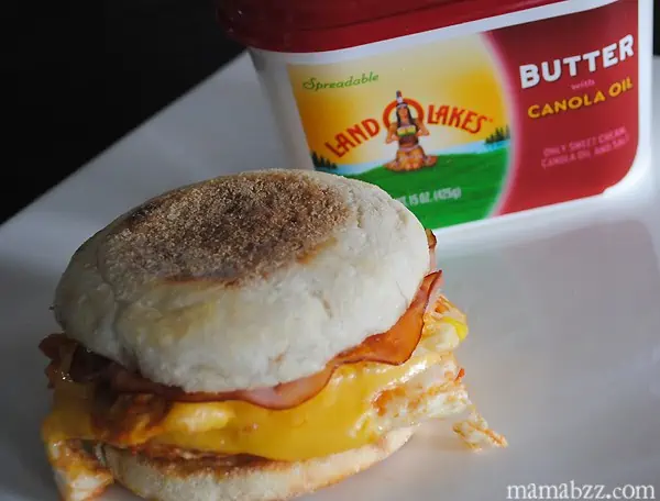 Easy Omelet Breakfast Muffin made with Land O Lakes® Butter with Canola Oil
