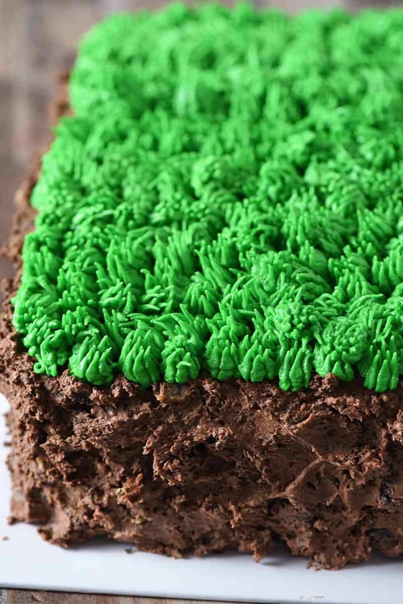Super Easy Grass Block Minecraft Cake Recipe Adventures Of Mel