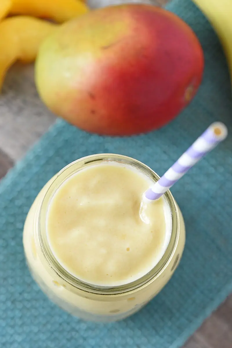 How to make a peach mango smoothie the whole family will love. It’s a refreshing late afternoon snack or a tasty morning treat.