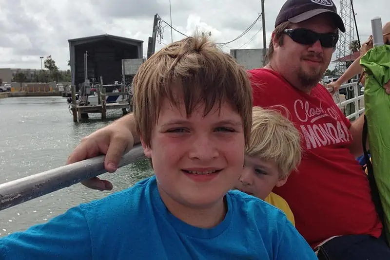 family fun on Jetty Boat ride from Port A to San Jose Island in Texas