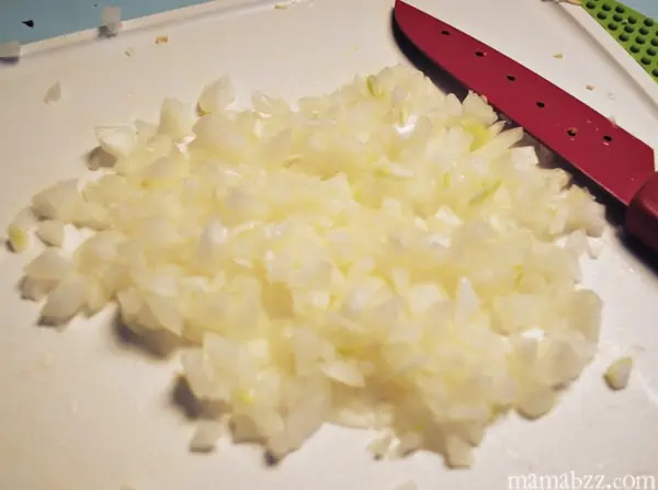 Chop and mince onion
