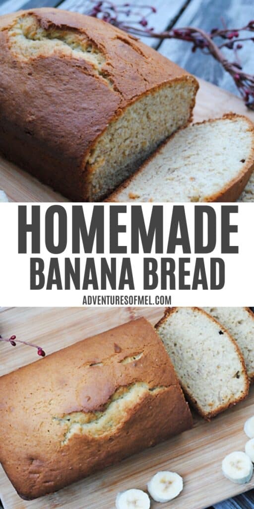 sliced banana bread on wood cutting board