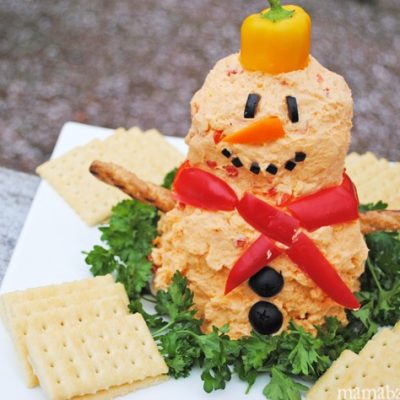 Snowman Pimento Cheese Ball Recipe - Adventures of Mel