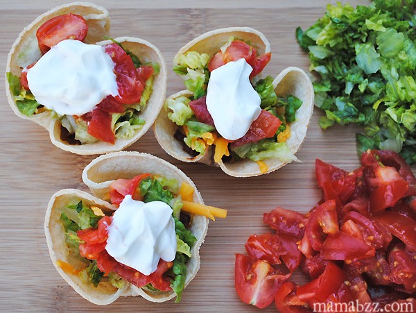 taco bites with sour cream