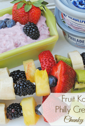 Fruit Kabobs with a Philly Cream Cheese Chunky Fruit Dip #SpreadtheFlavor