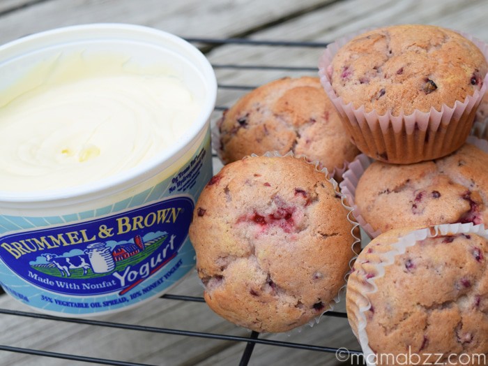 Berry Muffins with Brummel & Brown Spread