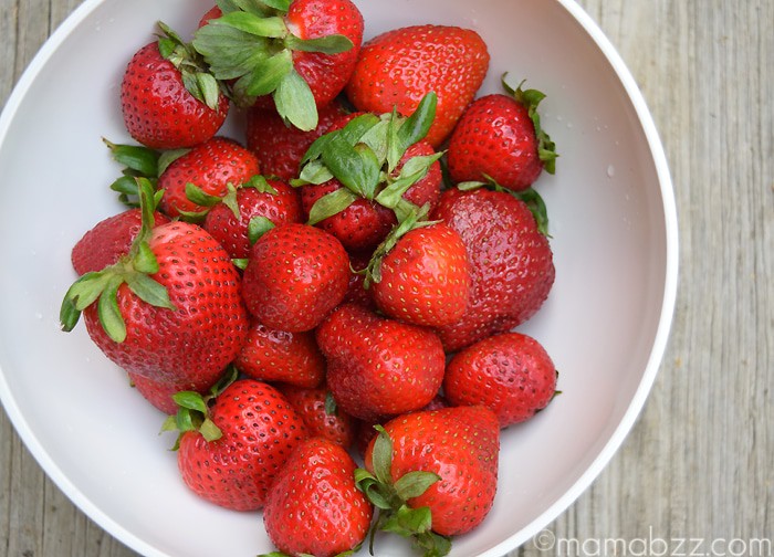 Fresh strawberries for homemade muffins