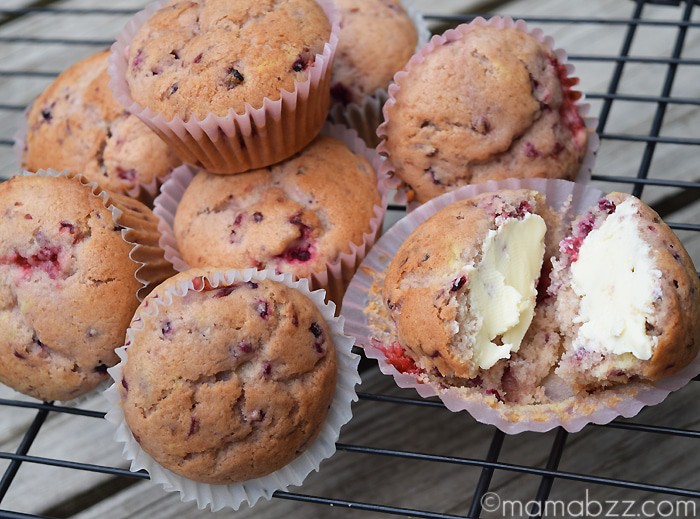 Strawberry Blackberry Muffins with Brummel & Brown Spread - Recipe from MamaBuzz
