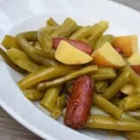 Fresh Green Beans, Potatoes, and Sausages
