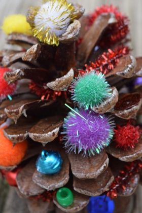 Pinecone Christmas Tree Holiday Craft for Kids