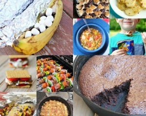 Going camping this summer? Or maybe you’re enjoying a backyard campfire. Here are 30 scrumptious camping recipes that will have your family ready to gather ‘round the campfire. All kinds of campfire food, including breakfast, dinner, yummy campfire desserts, and kid-friendly recipes!