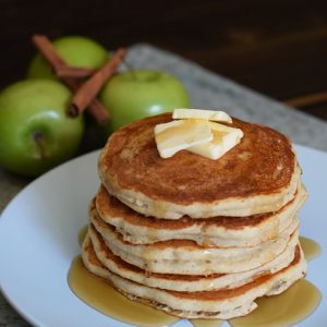 Breakfast is served with fluffy Apple Cinnamon Buttermilk Pancakes, made with applesauce and a dash of cinnamon. Serve with butter and warm maple syrup. They’re so scrumptiously delicious!