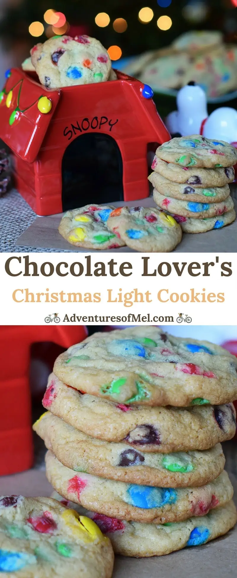 How to make a scrumptious holiday treat, Chocolate Lover’s Christmas Light Cookies. Filled with M&M’s, perfect for a Christmas party dessert!