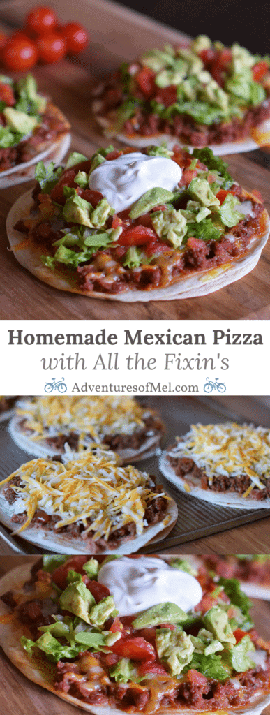 Homemade is way better, especially when it comes to Homemade Mexican Pizza with All the Fixin’s, like lettuce, tomatoes, and avocados. Enjoy a simple recipe that makes a delicious family meal and curbs those cravings for your favorite Mexican and Tex-Mex food.