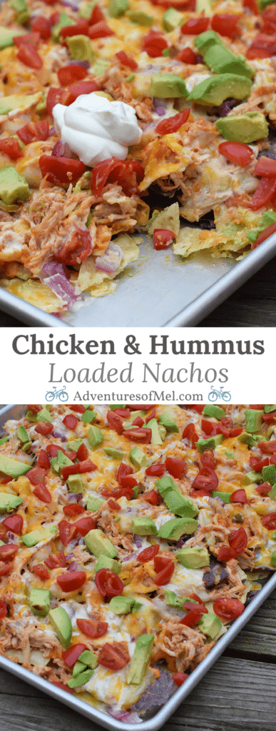 Hungry for loaded nachos and Tex-Mex but don’t feel like going out? Make the most flavorful loaded nachos with chicken and roasted red pepper hummus, along with other favorite ingredients like cheese, tomatoes, avocado, and more. Chicken and Hummus Loaded Nachos in a Sheet Pan Recipe!