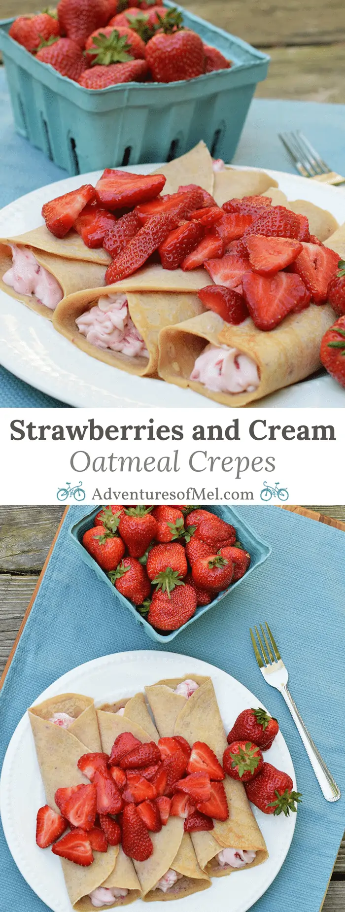 Homemade Sweet and Savory Strawberries and Cream Oatmeal Crepes, made with baby cereal, are so simple and easy to make, scrumptious too! Print the recipe for this breakfast and brunch favorite.