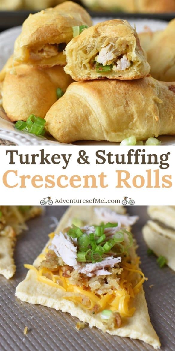 Leftover Turkey Stuffing Crescent Roll Appetizers - Adventures of Mel