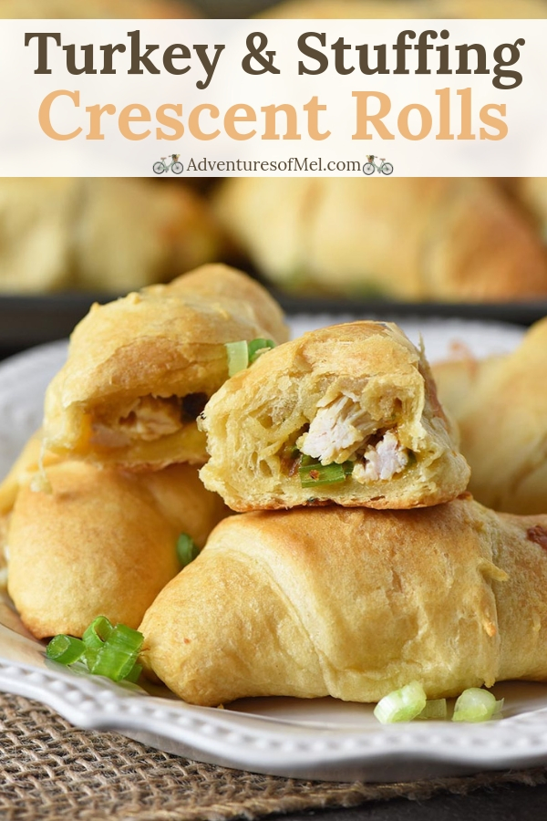 crescent roll recipe with leftover turkey, stuffing, and cheese