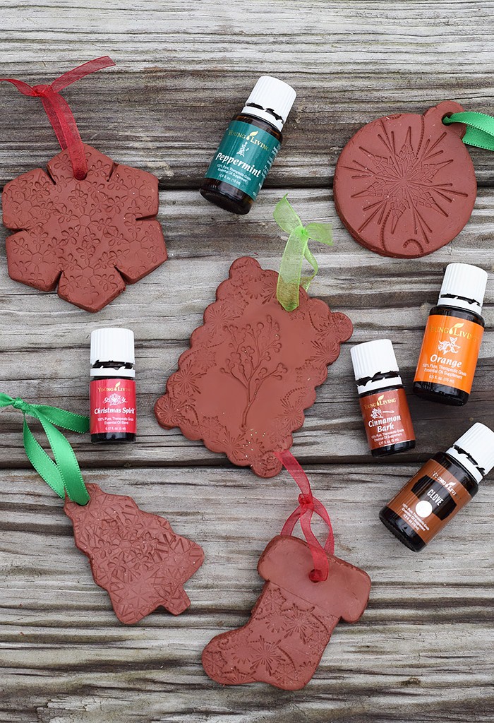 Use Air-Dry Clay, Christmas cookie cutters, and acrylic stamps to make the simplest of crafts, Clay Diffuser Ornaments. They're beautifully festive decorations for the Christmas season, and they add a touch of essential oil scents to both your tree and home.