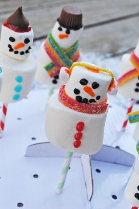 Yummy Snowman Marshmallow Pops Inspired by Winter