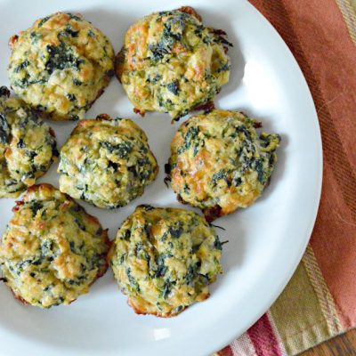 spinach balls on white plate