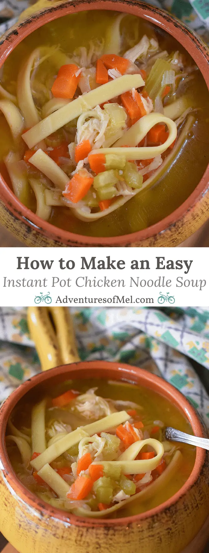 When you're sick with cold and flu, nothing tastes quite as good or makes you feel better like a good hot bowl of chicken noodle soup. How to make an easy Instant Pot Chicken Noodle Soup you can depend on, sick or not. Add to your stash of easy chicken recipes! 