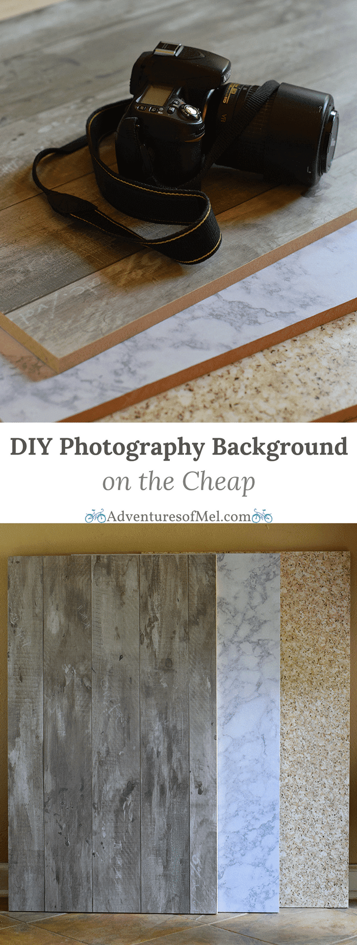 Use Contact Paper and Adhesive Vinyl to make your own photography background boards. How to make a beautiful DIY photography background on the cheap! 