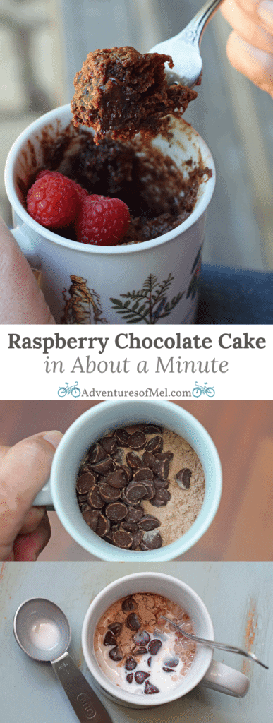 Craving a simple and easy dessert that will satisfy your sweet tooth but only take about a minute to make? How to make raspberry chocolate cake for 1 in about a minute. Print the recipe!