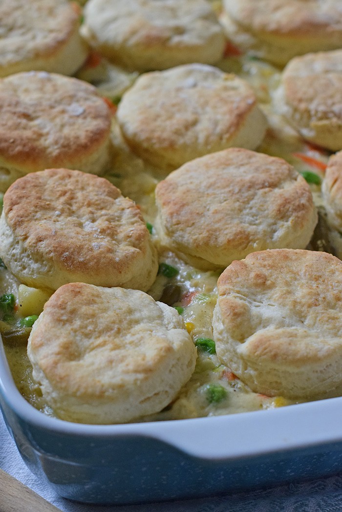 How to make Chicken Pot Pie with Biscuits on top. Easy delicious dinner recipe!
