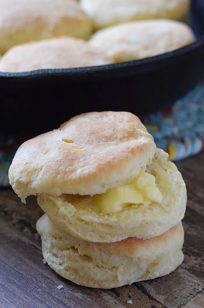 Make easy homemade biscuits from scratch and serve with butter, jam, honey, or whatever you desire. So good!