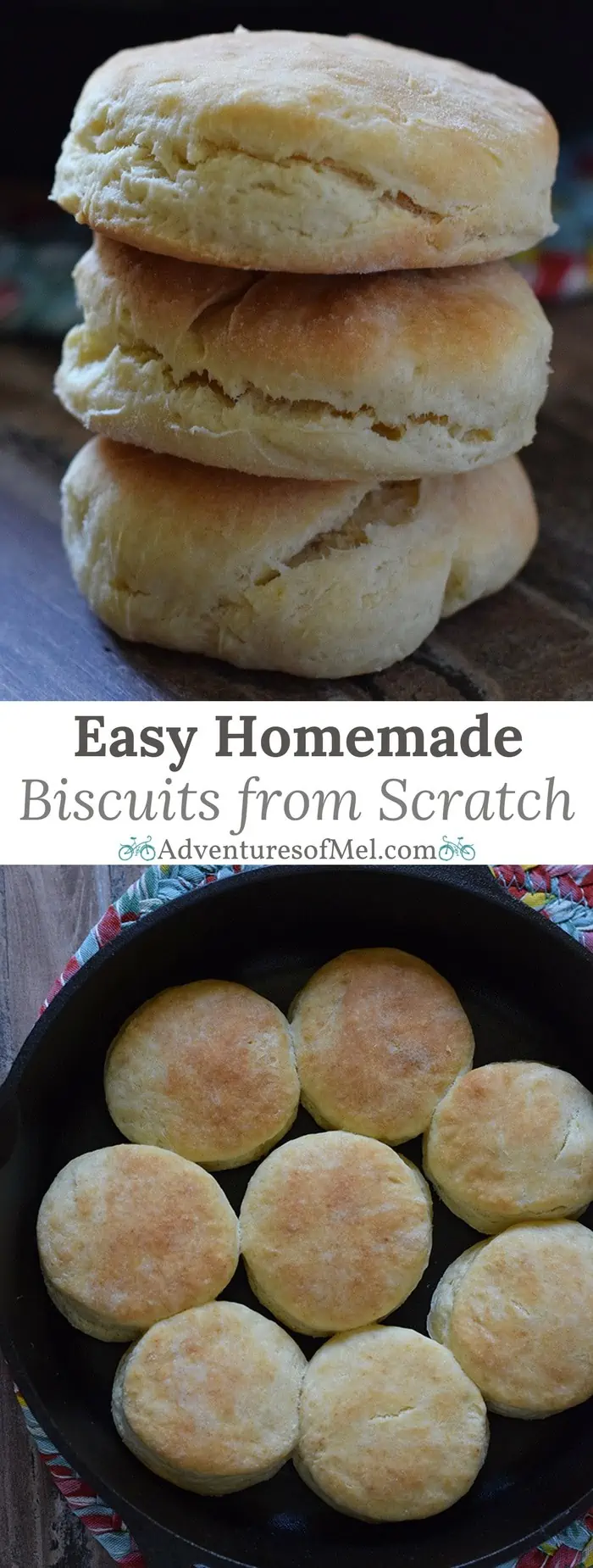 Easy homemade biscuits from scratch using only 5 simple ingredients. Quick recipe that's perfect for both breakfast and dinner.