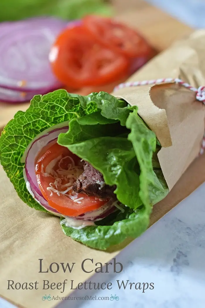 Low Carb Roast Beef Lettuce Wraps are a copycat recipe inspired by a Jimmy John's favorite, the Unwich. Only a few ingredients and 10 minutes to make, they make an easy lunch or dinner.