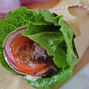 Low Carb Roast Beef Lettuce Wraps are a sandwich without the bread, jam packed with cheese, veggies, and roast beef. Only a few ingredients and 10 minutes to make!