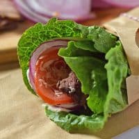 Low Carb Roast Beef Lettuce Wraps are a copycat recipe inspired by a Jimmy John's favorite, the Unwich. Only a few ingredients and 10 minutes to make!