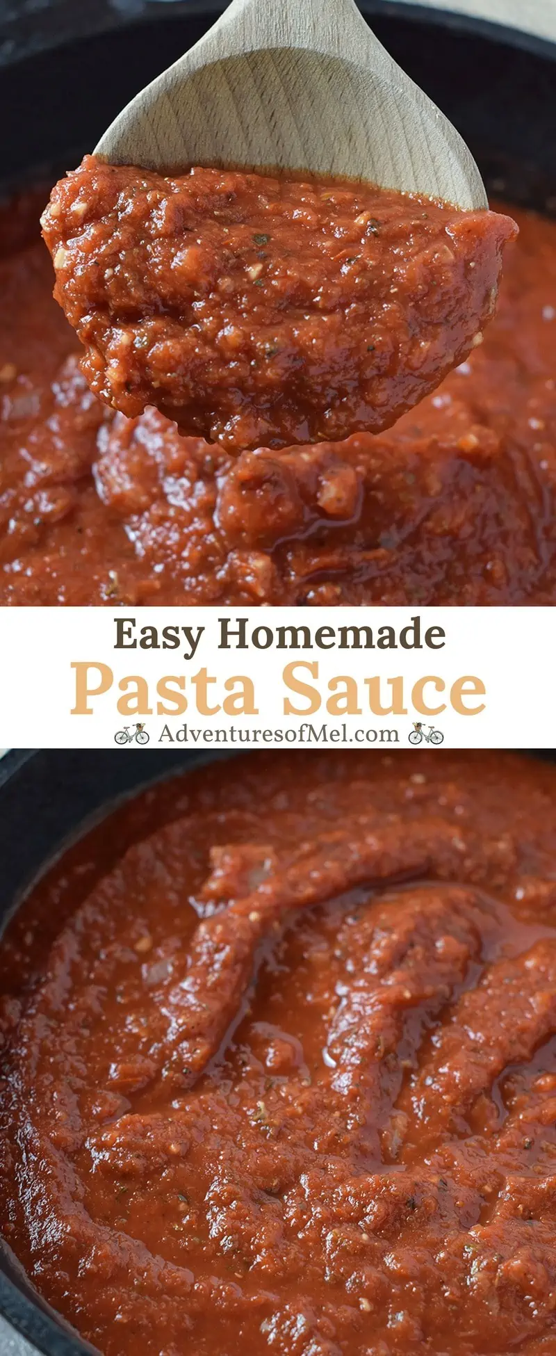 Homemade Pasta Sauce for spaghetti, lasagna, and other favorite pasta dishes. Simple ingredients and delicious flavor, good with meat or go meatless!