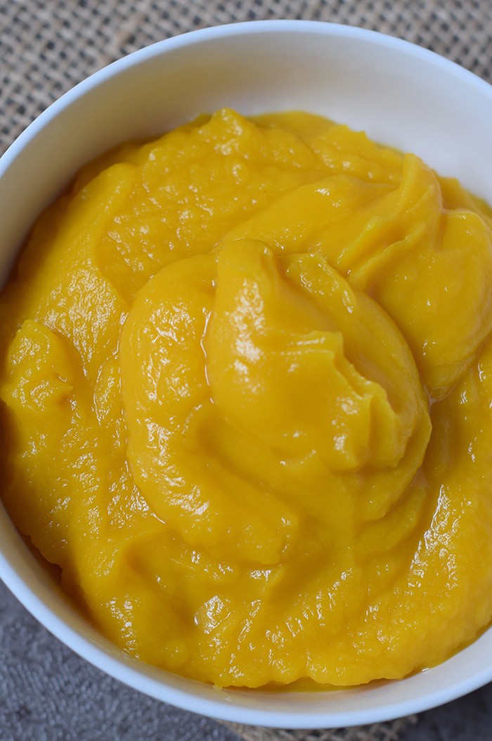 How to easily make your own homemade pumpkin puree from a pie pumpkin. Roast it, puree it, and you’re ready to make pie, pumpkin roll, breads, and more.