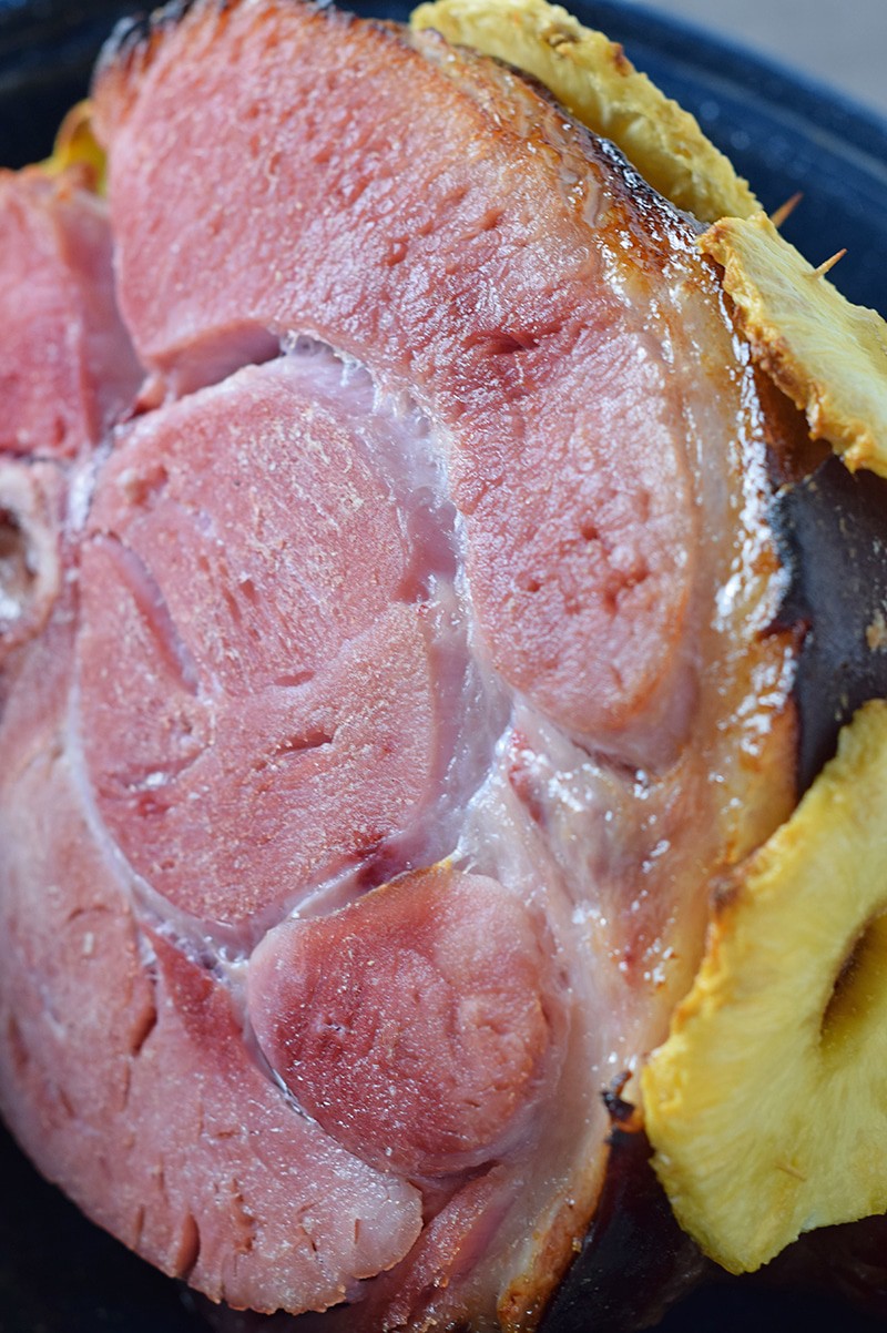 Pineapple Honey Glazed Ham is a blend of sweet and salty deliciousness. It’s perfect for Christmas or Easter dinner, and the leftovers make an amazing ham sandwich.