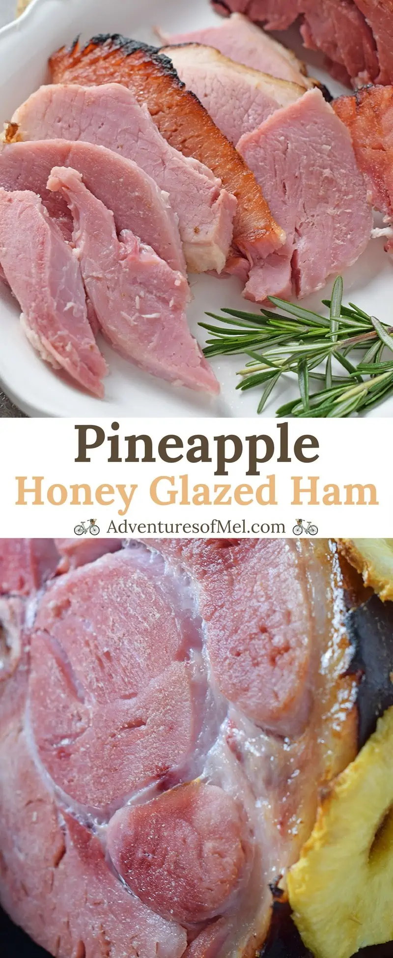 Pineapple Honey Glazed Ham recipe. How to make a perfectly cooked, moist, delicious ham for dinner and holiday celebrations.