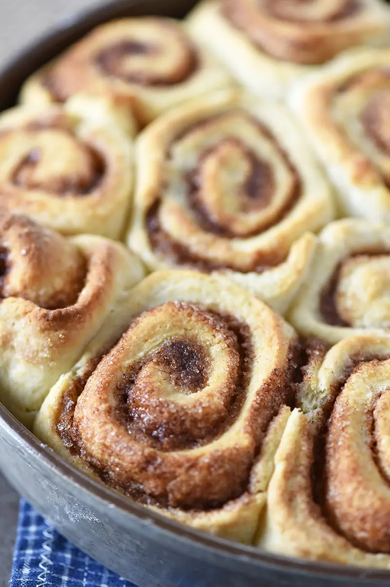 How to make the most scrumptious Biscuit Cinnamon Rolls, perfect for a breakfast treat or even for dessert. No rise, no wait time, no yeast. And they’re still so fluffy!