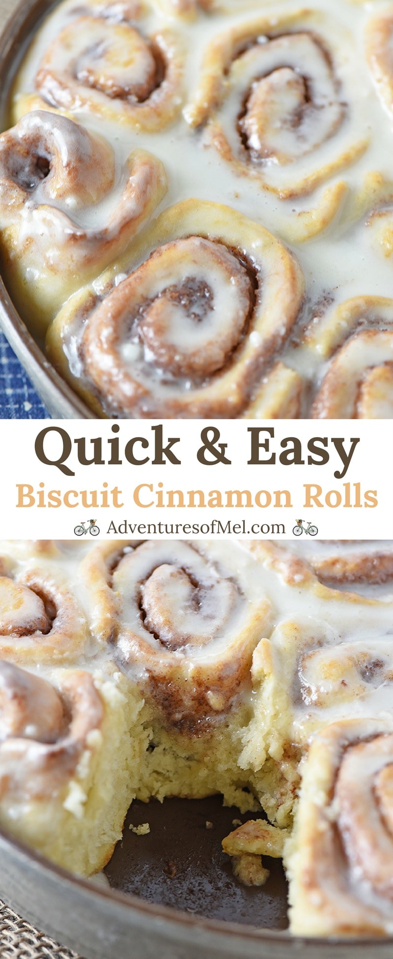 Biscuit Cinnamon Rolls are quick, easy to make, and no rise too! Deliciously sweet and irresistible, ooey gooey, homemade breakfast treats.