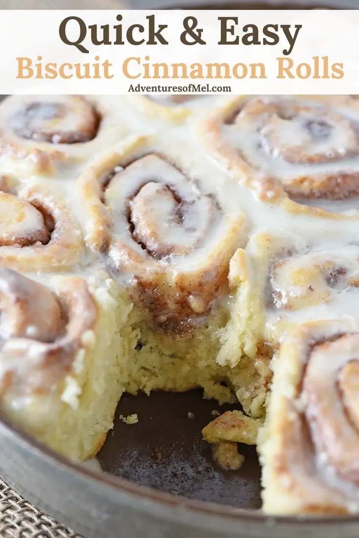 Biscuit Cinnamon Rolls that are quick, easy to make, and no rise. So fluffy and ooey gooey, a sweet breakfast treat your family and guests will love!