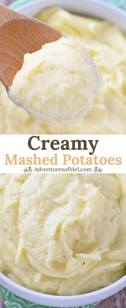 Creamy Mashed Potatoes made with yellow potatoes, cream, and butter. Delicious side dish recipe perfect for weeknight meals and holiday dinners.