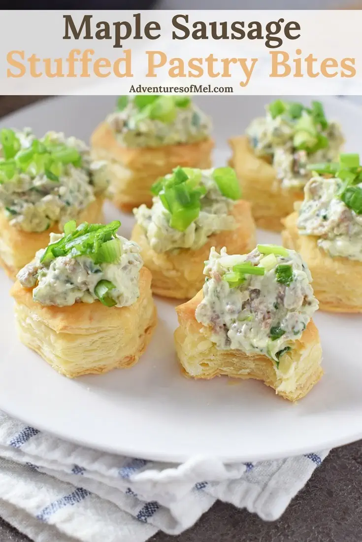 I love finger foods, and Maple Sausage Stuffed Pastry Bites are the ultimate appetizer and finger food. Delicious snack idea for a holiday celebration. Made using cream cheese and spinach. Yum!