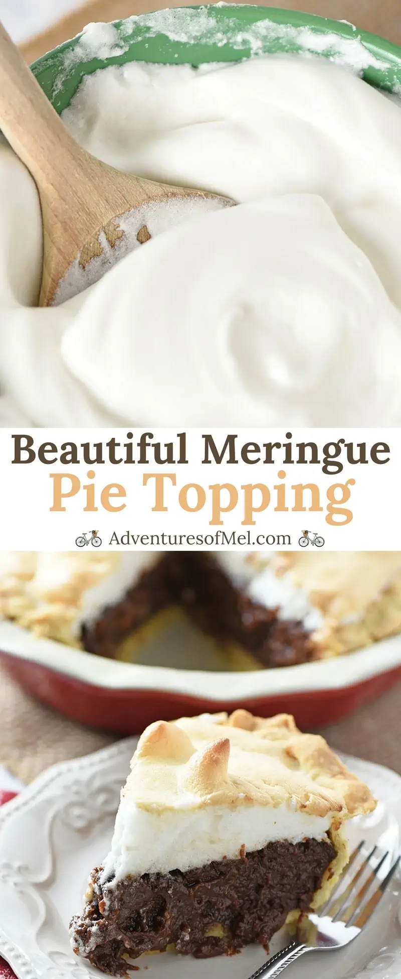Meringue Pie Topping doesn't have to be so intimidating. This recipe makes a beautiful meringue that's light, fluffy, and melt-in-your-mouth scrumptious!