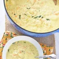 Olive Garden Chicken and Gnocchi Soup is my favorite soup, and now I can make it myself at home. Hearty soup with chicken, spinach, and gnocchi. Delicious lunch or dinner idea!