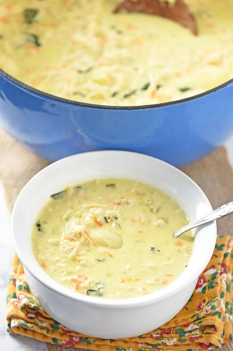 Warm up with a cozy bowl of Olive Garden Chicken and Gnocchi Soup, a hearty soup filled with chicken, gnocchi, carrots, and spinach. Deliciously creamy dinner idea!